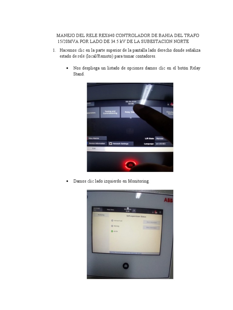 Manejo del Relé REX640 en Subestación | PDF | Tecnología