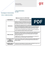 Identificar causas de conflictividad con matriz