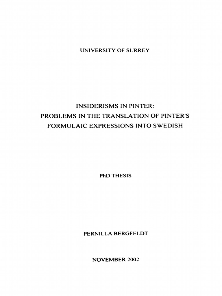 Insiderisms in Pinter PDF PDF Postmodernism Poetry Foto