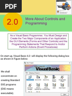 More About Controls and Programming