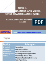 NLP Topic 4: Word Sense Disambiguation