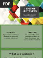 Types of Sentences: Course in Charge: Ms. Mahrukh Aslam Course Title: English Compulsory I Course Code: ENG-1011