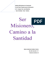 Ser Misionero, Camino A La Santidad