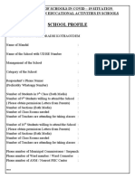 School Profile: Reopening of Schools in Covid - 19 Situation Action Plan On Educational Activities in Schools