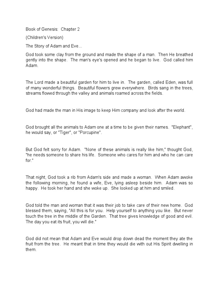 The Story of Adam and Eve PDF Adam Adam And Eve