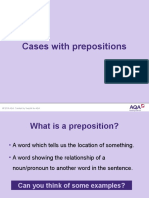 Cases With Prepositions: © 2016 AQA. Created by Teachit For AQA