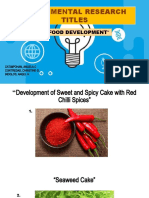 Experimental Research Titles: "Food Development"