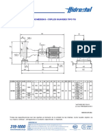 Tabla de Medidas - Coples Guardex Tipo TG: Bomba Centrifuga Iso 2858