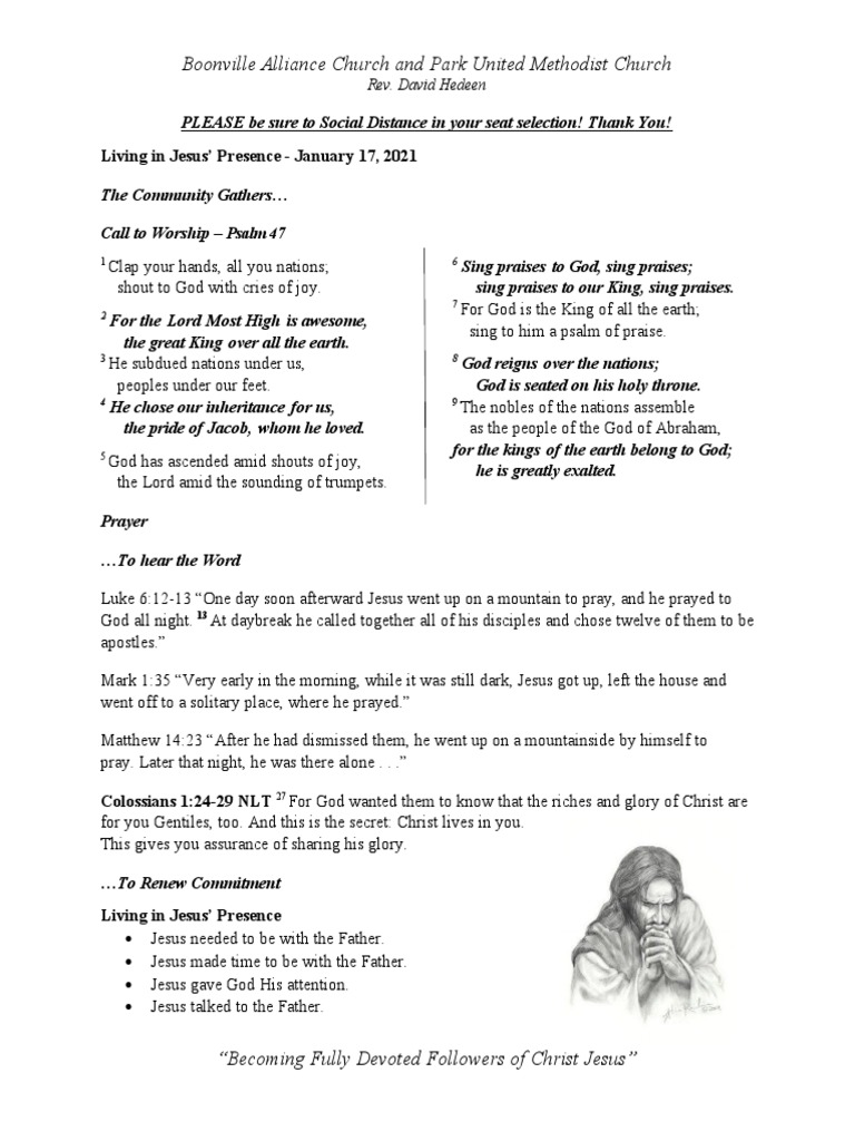 Boonville Alliance Church and Park United Methodist Church Living in