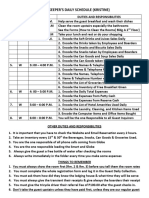 Bookkeepers Daily Schedule Starting Nov. 15, 2019