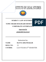 Subject-Law of Evidence Topic-Share Holdears Democracy and Corporate Governance