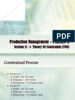 Production Management - PRDH20-2: Session 11 Theory of Constraints (TOC)
