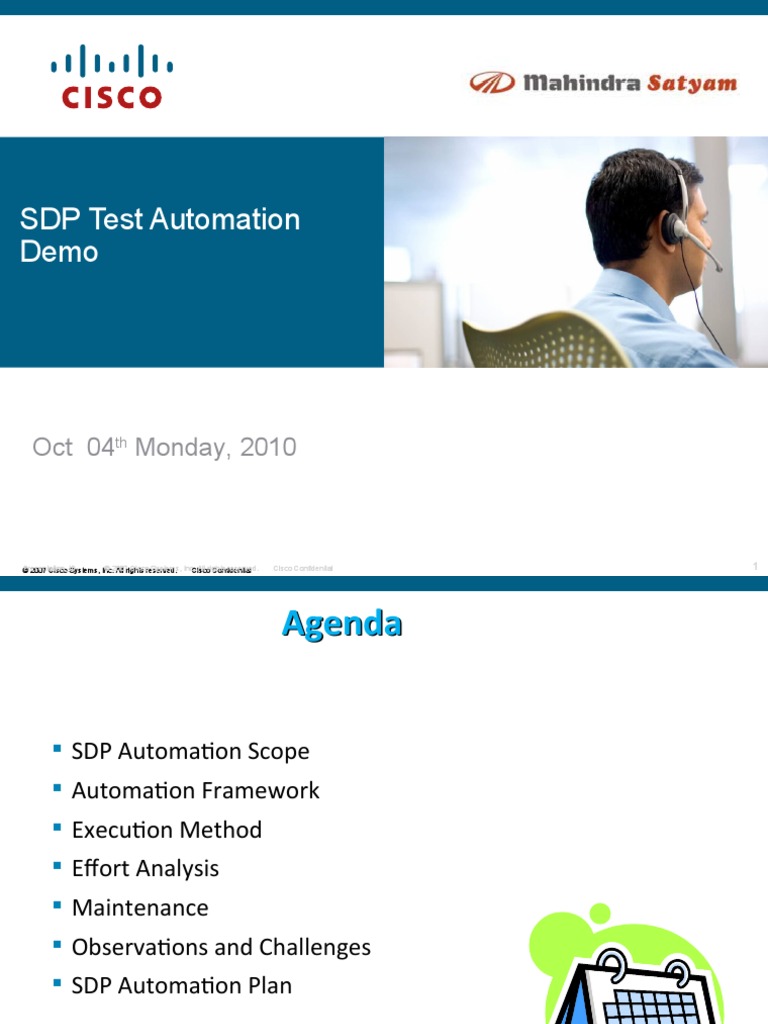 SDP Test Automation Demo: Oct 04 Monday, 2010 | PDF | Automation ...