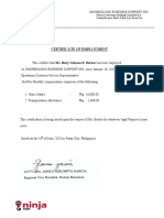Certificate of Employment: Filinvest Cyberzone, Building Csuperblock A Central Business Park1-A Bay City, Pasay City