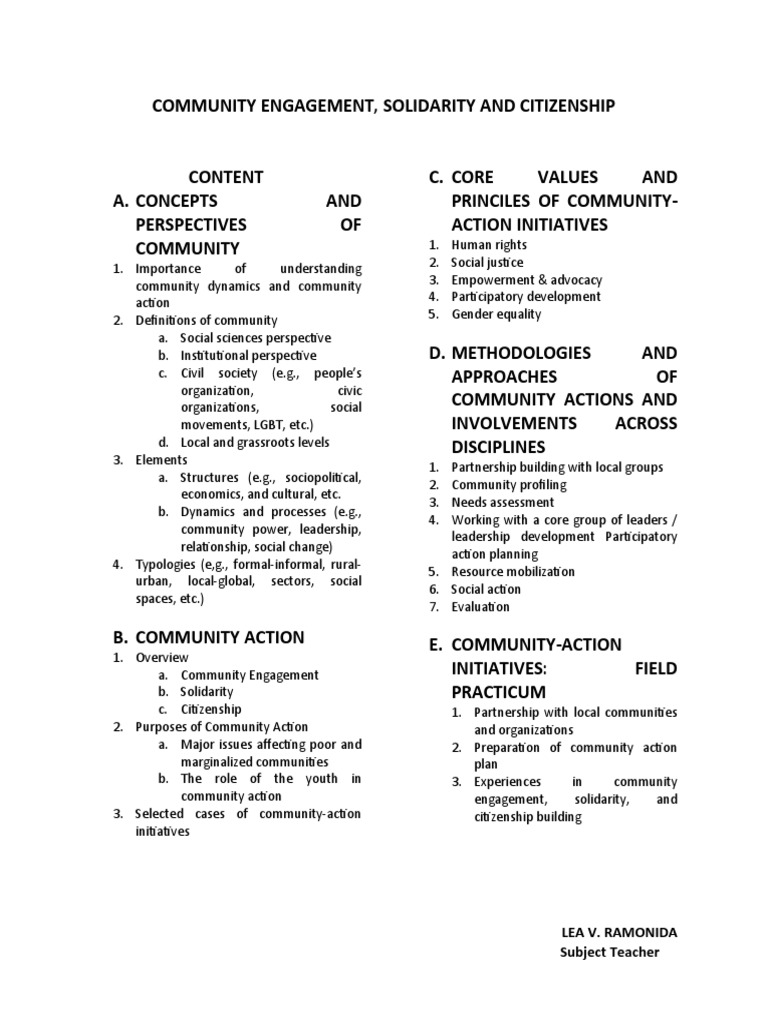 Community Engagement and Citizenship Guide | PDF | Community | Empowerment