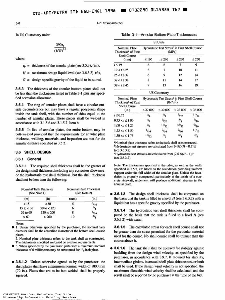 API 650 Part 2 - 2001 Welded Tanks-2 | Download Free PDF | Strength Of ...