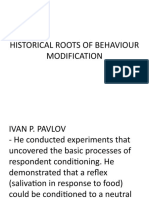 Historical Roots of Behaviour Modification