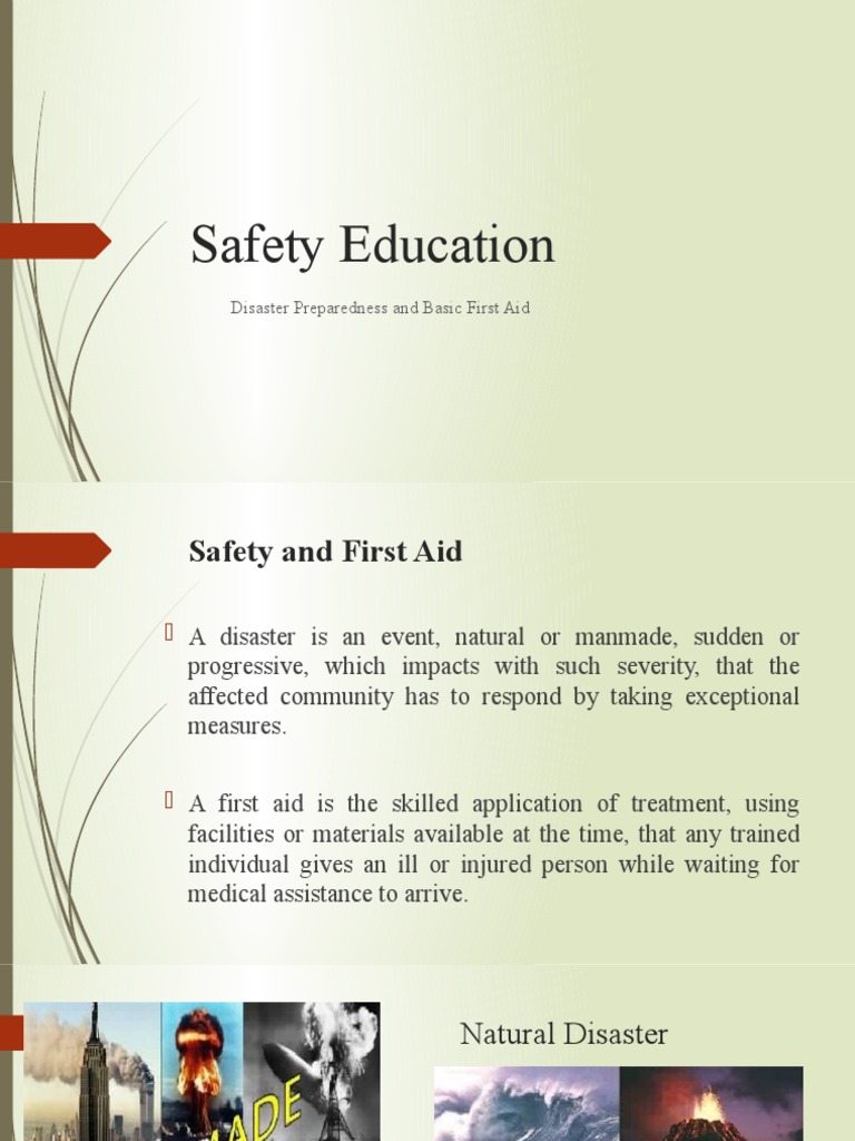 Safety Education: Disaster Preparedness and Basic First Aid | PDF ...