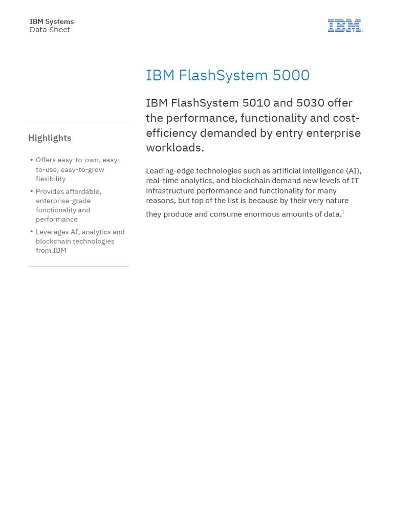 IBM FlashSystem 5000 Data Sheet | PDF | Cloud Computing | Computer Data ...
