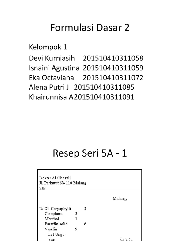 Resep dan Penulisan Salep Racikan | PDF