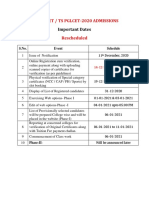 Ts Lawcet / Ts Pglcet-2020 Admissions: Important Dates