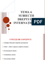 Tema 4. Subiecții Dreptului Internațional