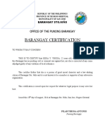 Barangay Certification Ybiosa Jessa