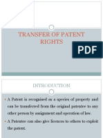 Transfer of Patent Rights - License Etc