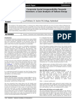 Corporate Social Irresponsibility Towards Investors-A Case Analysis of Sahara Group