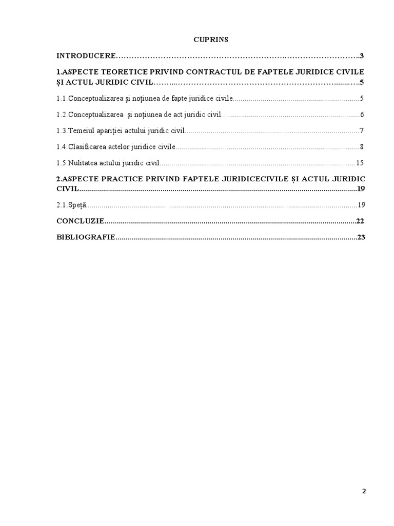 Faptele Și Actul Juridic Civil | PDF