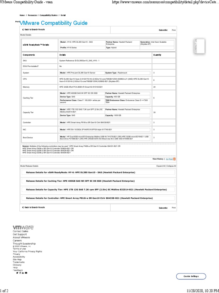 VMware Compatibility Guide Vsan PDF PDF Solid State Drive Computer Science