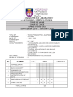 Civil Engineering Laboratory Uitm Pahang, Kampus Jengka Course Name Course Code Open-Ended Lab September 2018 - January 2019