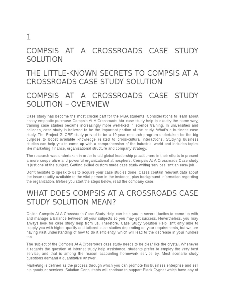 Compsis Case Study Solution Insights | PDF | Strategic Management ...