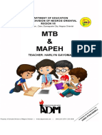 MTB & Mapeh: Teacher: Harlyn Gayoma