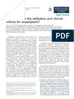 Time To Revisit The de Finition and Clinical Criteria For Anaphylaxis?