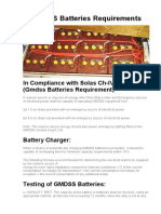 GMDSS Batteries Requirements: in Compliance With Solas Ch-IV, Reg 13 (Gmdss Batteries Requirement)