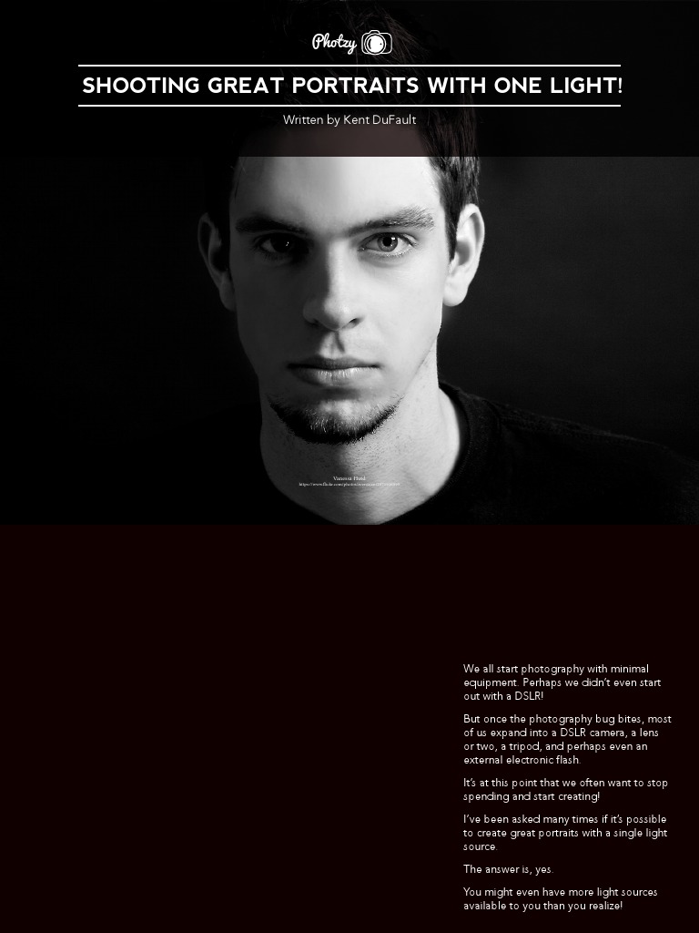 Shooting Great Portraits With One Light!: Photzy | PDF