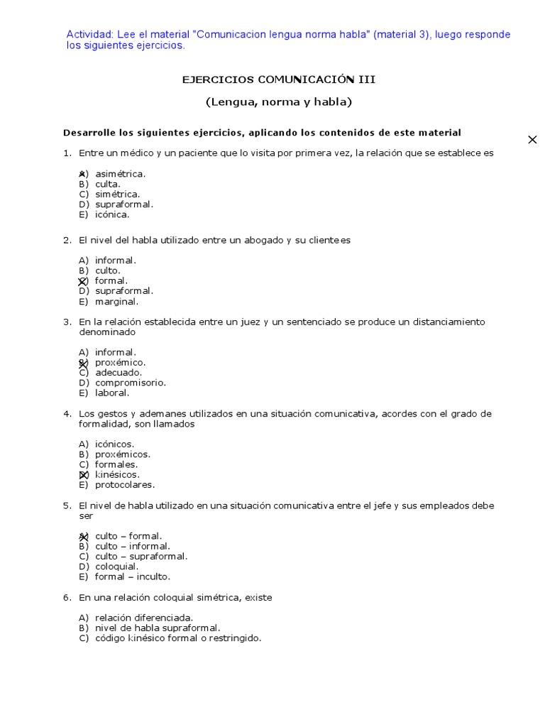 Ejercicios de Lenguaje y Comunicación | PDF | Dialecto | Comunicación