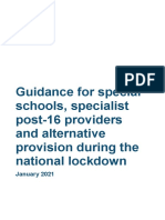Guidance for Special Schools Specialist Post-16 Providers and Alternative Provision During the National Lockdown
