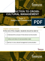 Introduction To Cross-Cultural Management: Topic 7: Culture and Communication