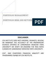 Portfolio Management Portfolio Risk and Return: Part Ii