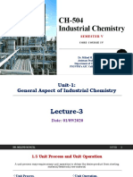 Industrial Chemistry Lecture on Unit Processes and Operations