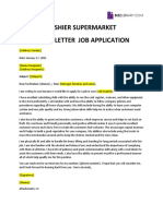 Cashier Supermarket Cover Letter Job Application: Subject: ( (Subject) )