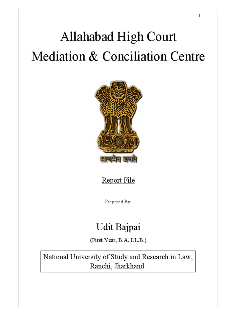 Allahabad High Court Mediation Overview | PDF | Mediation | Alternative ...