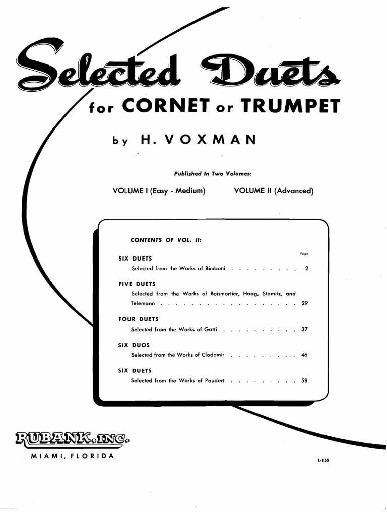 VOXMAN Selected Duets For Trumpet and Voxman PDF