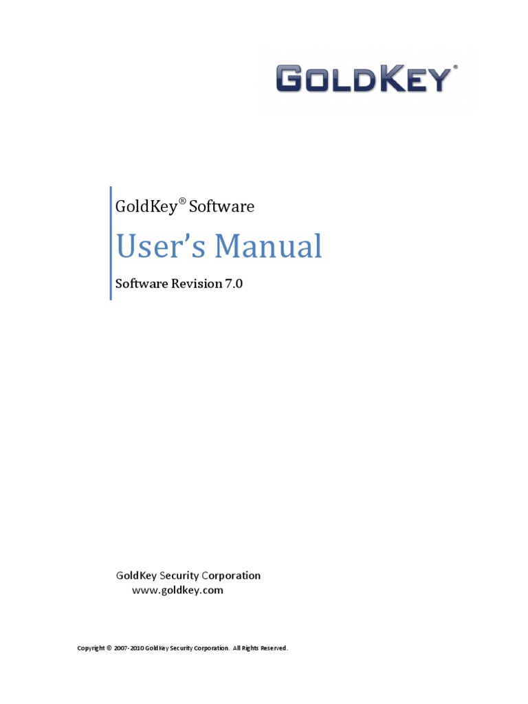 User'S Manual: Goldkey Software | PDF | Personal Identification Number ...