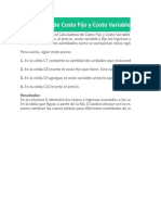 Planilla de Excel para Calculo de Costo Variable y Costo Fijo