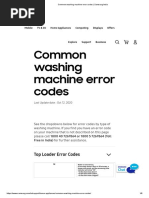 Common Washing Machine Error Codes - Samsung India