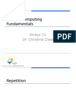 CS 111 Computing Fundamentals: Arrays (1) Dr. Christina Class