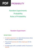 Probability: Random Experiments Probability Rules of Probability